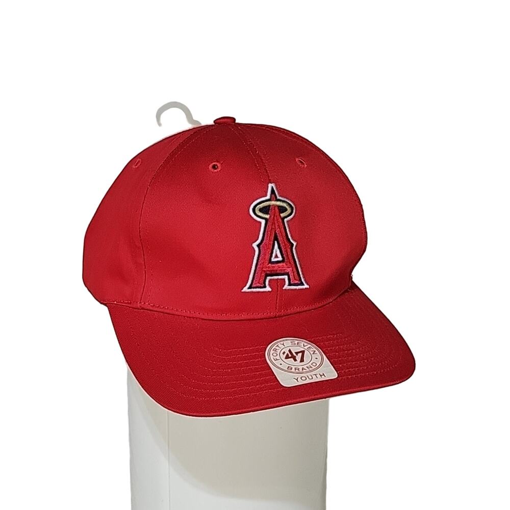 47 Forty Seven MLB Angels Home Rep Cap, Red, Snapback, Sm--Md, Youth
